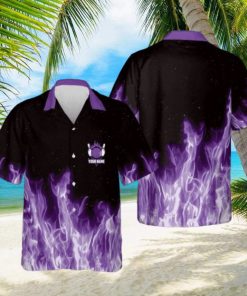 Bowling Purple Flame Magic Fire Personalized Hawaiian Shirt