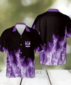 Bowling Purple Flame Magic Fire Personalized Hawaiian Shirt