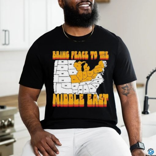 Bring Peace To The Middle East Usa Map T shirt