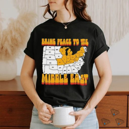Bring Peace To The Middle East Usa Map T shirt