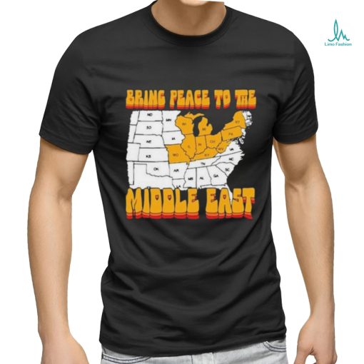 Bring Peace To The Middle East Usa Map T shirt