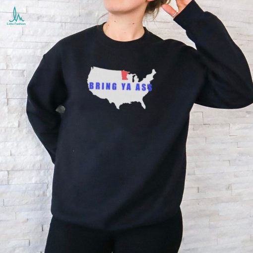 Bring Ya Ass Map Minnesota Basketball Fan T Shirt