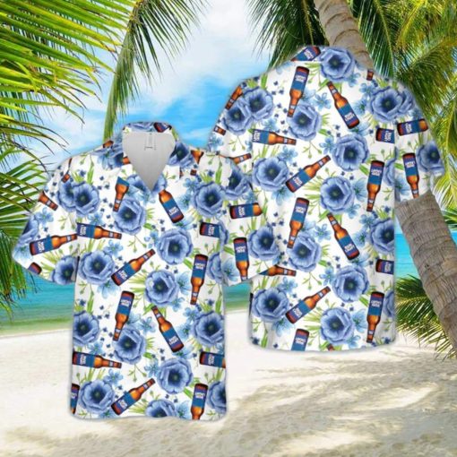 Bud Light Bottle Floral Hawaiian Shirt