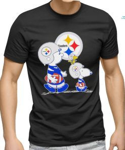 Charlie Brown Snoopy and Woodstock Pittsburgh Steelers football logo shirt