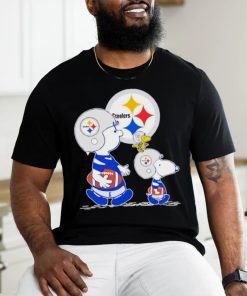 Charlie Brown Snoopy and Woodstock Pittsburgh Steelers football logo shirt