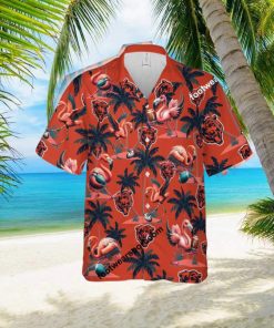 Chicago Bears Coconut Tree Island Hawaiian Shirt AOP Flamingo Play Football For Men Women