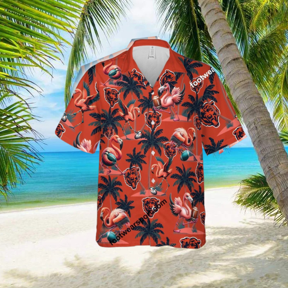 Chicago Bears Coconut Tree Island Hawaiian Shirt AOP Flamingo Play Football For Men Women Chicago Bears Coconut Tree Island Hawaiian Shirt AOP Flamingo Play Football For Men Women