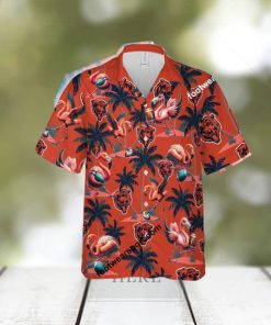 Chicago Bears Coconut Tree Island Hawaiian Shirt AOP Flamingo Play Football For Men Women