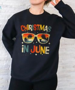 Christmas In June Sunglasses Summer Vacation Xmas T Shirt