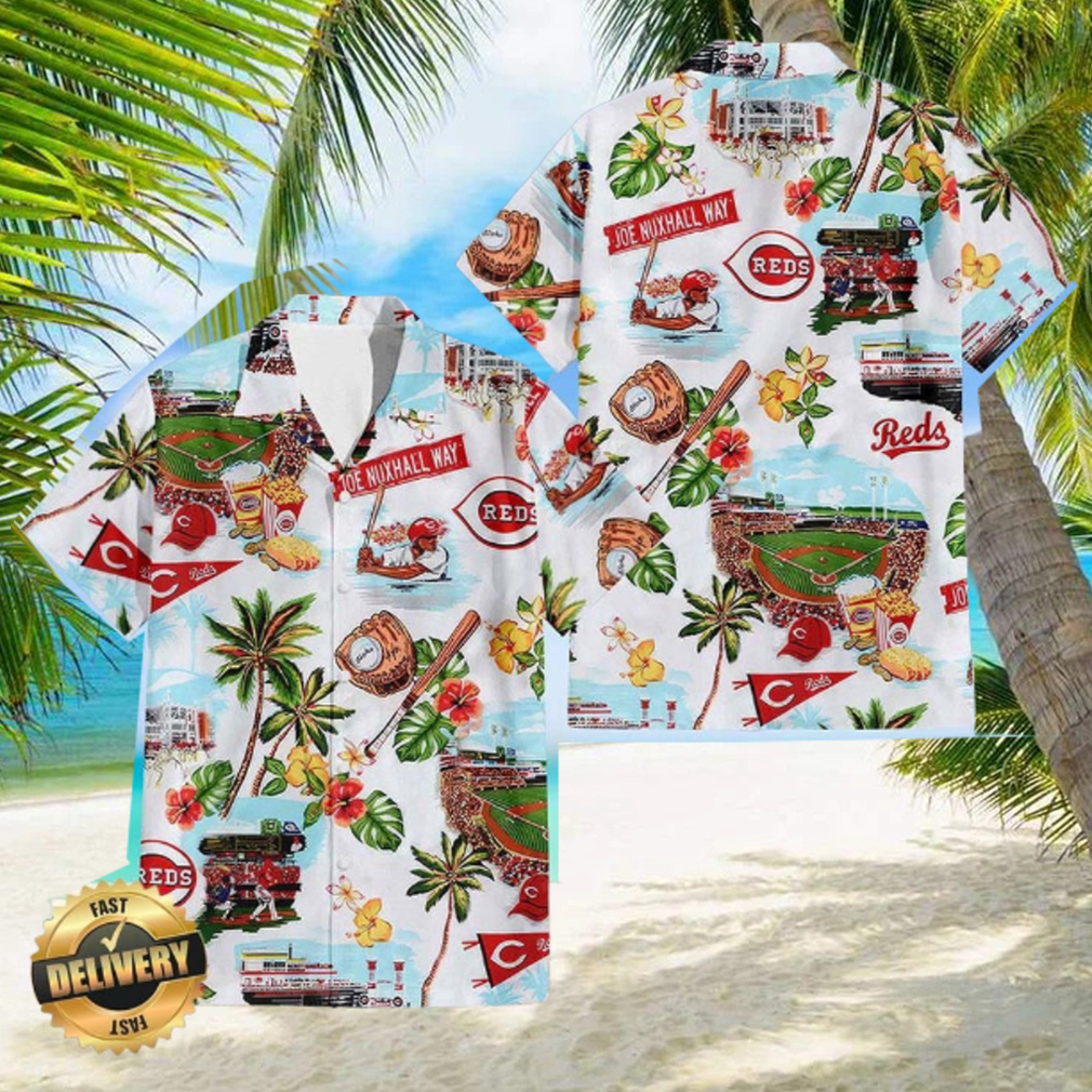 Cincinnati Reds Scenic Hawaiian Shirt Cincinnati Reds Scenic Hawaiian Shirt