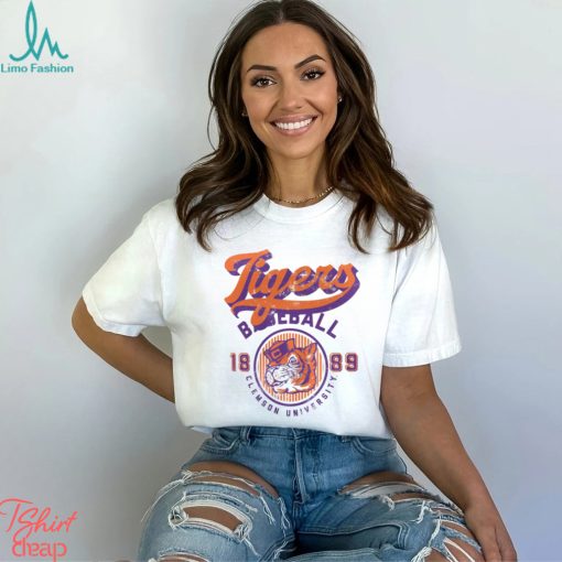 Clemson Tigers Ivory Baseball Logo T Shirt
