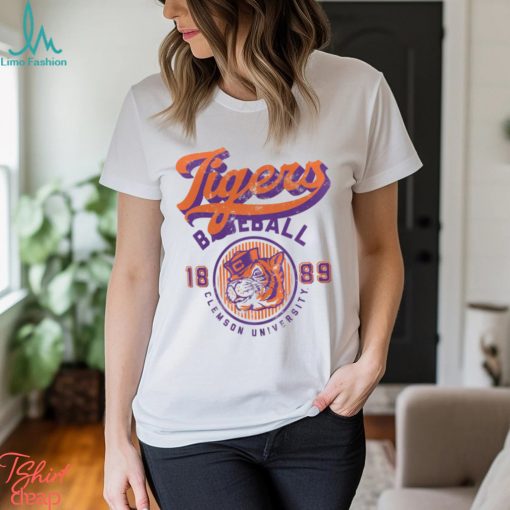 Clemson Tigers Ivory Baseball Logo T Shirt