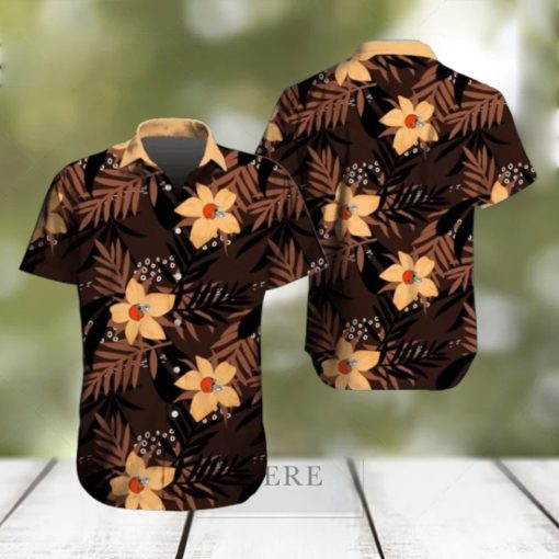 Cleveland Browns Hawaiian Tracksuit Floral Outfits Button Shirt Beach Shorts