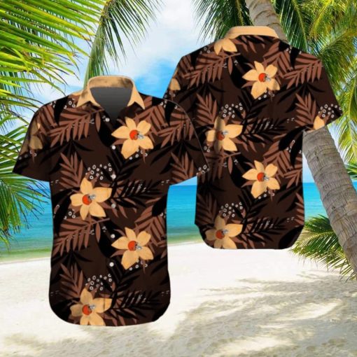 Cleveland Browns Hawaiian Tracksuit Floral Outfits Button Shirt Beach Shorts