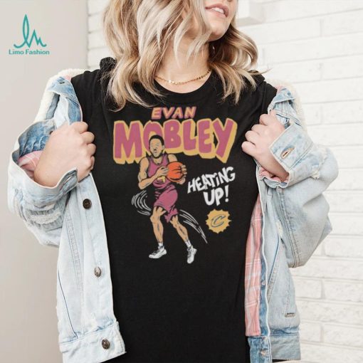 Cleveland Cavaliers Evan Mobley heating up comic book shirt