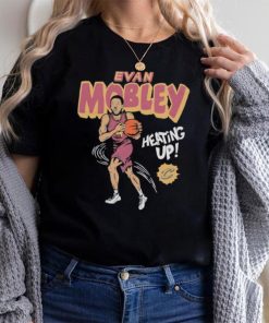 Cleveland Cavaliers Evan Mobley heating up comic book shirt