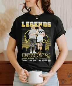 Coach Bluder and Caitlin Clark Legends Hawkeyes Skyline 2024 Signatures Shirt