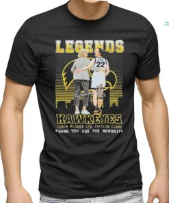 Coach Bluder and Caitlin Clark Legends Hawkeyes Skyline 2024 Signatures Shirt