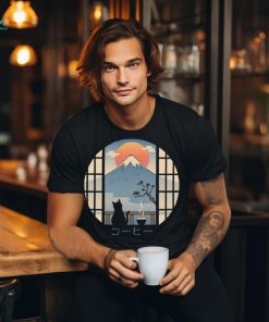 Coffee Cat In Mt. Fuji shirt