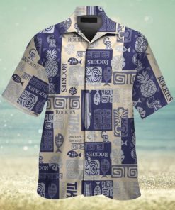 Colorado Rockies Short Sleeve Button Up Tropical Hawaiian Shirt