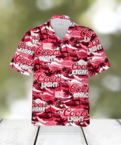 Coors Light Hawaiian Button Up Shirt Sea Island Pattern