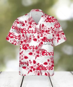 Coors Light Hawaiian Flowers Pattern Shirt Hawaiian Beer