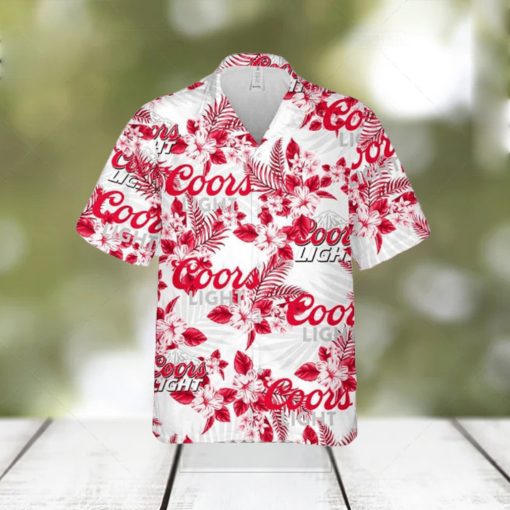 Coors Light Hawaiian Flowers Pattern Shirt Hawaiian Beer