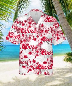 Coors Light Hawaiian Flowers Pattern Shirt Hawaiian Beer