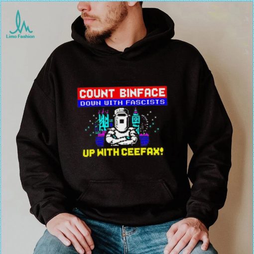Count binface down with fascists up with ceefax shirt