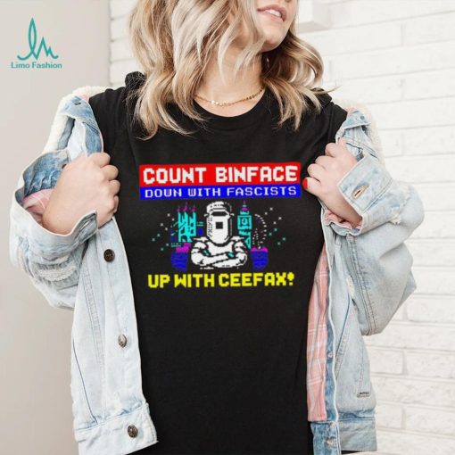 Count binface down with fascists up with ceefax shirt