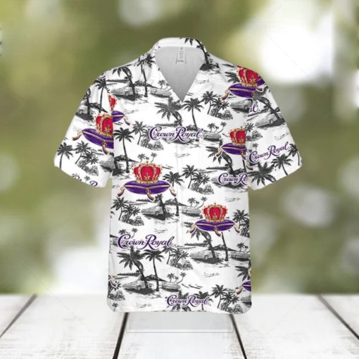 Crown Royal Hawaiian Sea Island Pattern Shirt Hawaii Beer