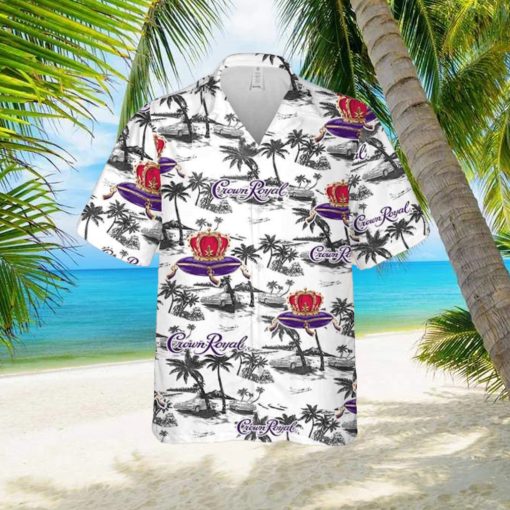 Crown Royal Hawaiian Sea Island Pattern Shirt Hawaii Beer