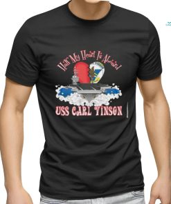 Custom Name US Navy Half My Heart Is Aboard USS Carl Vinson T Shirt