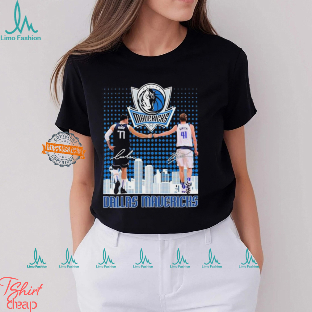Dallas Mavericks Luka Doncic and Dirk Nowitzki Signatures Shirt Dallas Mavericks Luka Doncic and Dirk Nowitzki Signatures Shirt