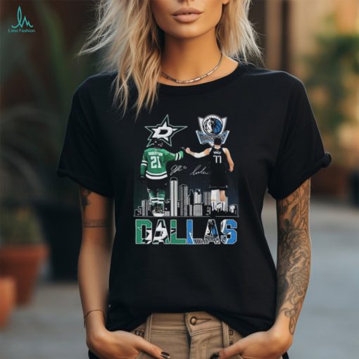 Dallas Sports Teams Dallas Stars Jason Robertson And Dallas Mavericks Luka Dončić Signatures shirt