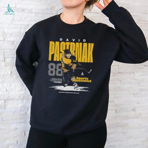 David pastrnak sports illustrated & boston card shirt