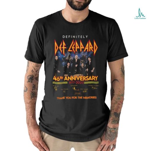 Definitely Def Leppard 46th Anniversary 1977 – 2023 Thank You For The Memories T Shirt