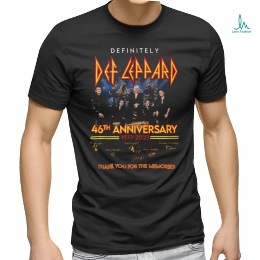 Definitely Def Leppard 46th Anniversary 1977 – 2023 Thank You For The Memories T Shirt