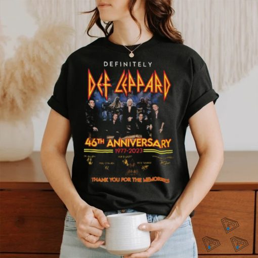 Definitely Def Leppard 46th Anniversary 1977 – 2023 Thank You For The Memories T Shirt