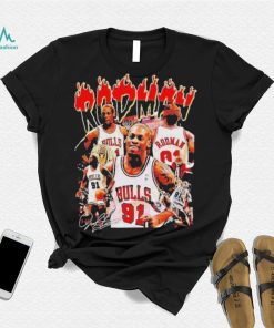Dennis rodman chicago bulls basketball graphic signature T shirt