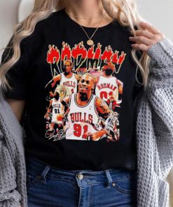 Dennis rodman chicago bulls basketball graphic signature T shirt