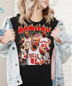 Dennis rodman chicago bulls basketball graphic signature T shirt