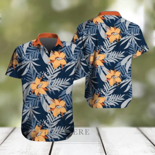 Denver Broncos Hawaiian Tracksuit Floral Outfits Button Down Shirt Beach Shorts