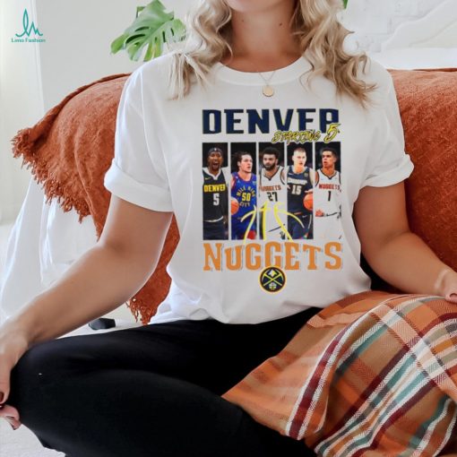 Denver Nuggets basketball starting 5 player photo shirt