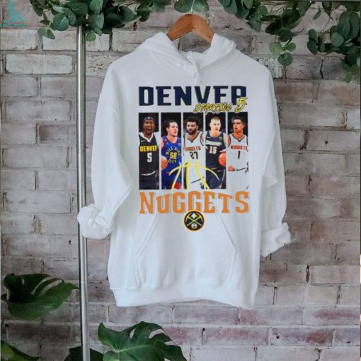 Denver Nuggets basketball starting 5 player photo shirt