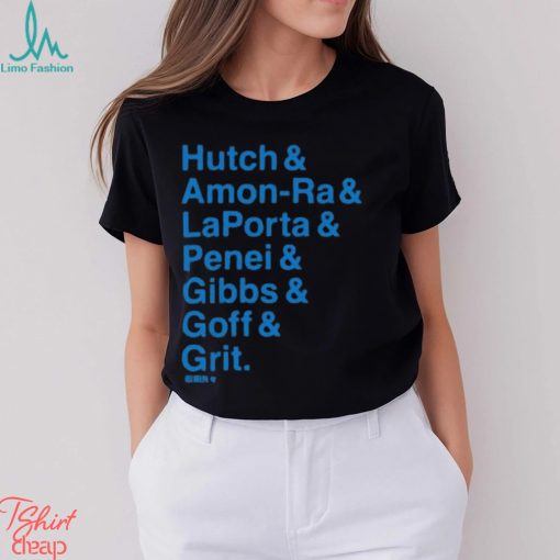 Detroit Ampersand Stars Hutch & Amon Ra & Laporta & Penei & Gibbs & Goff & Grit Shirt