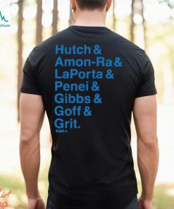 Detroit Ampersand Stars Hutch & Amon Ra & Laporta & Penei & Gibbs & Goff & Grit Shirt