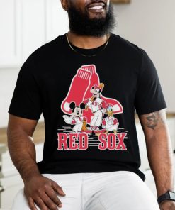 Disney Mickey Characters Boston Red Sox Baseball Shirt