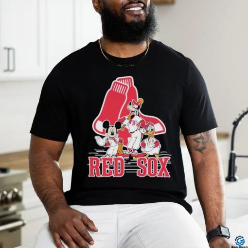 Disney Mickey Characters Boston Red Sox Baseball Shirt