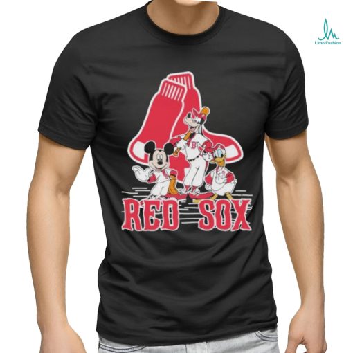 Disney Mickey Characters Boston Red Sox Baseball Shirt